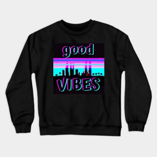 Digital glitched good vibes Crewneck Sweatshirt